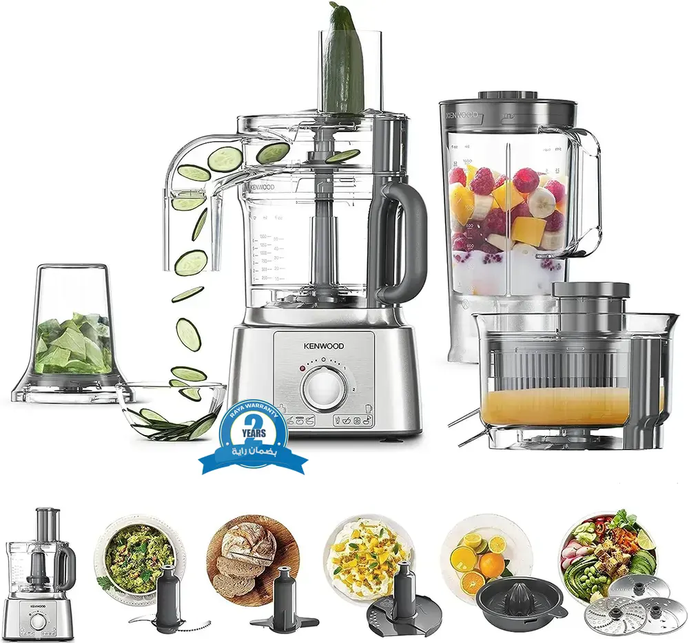 محضر طعام كينوود مالتي برو اكسبريس، 1000 وات، متعددة الاستخدامات، فضي، FDP65880SI(بضمان راية)