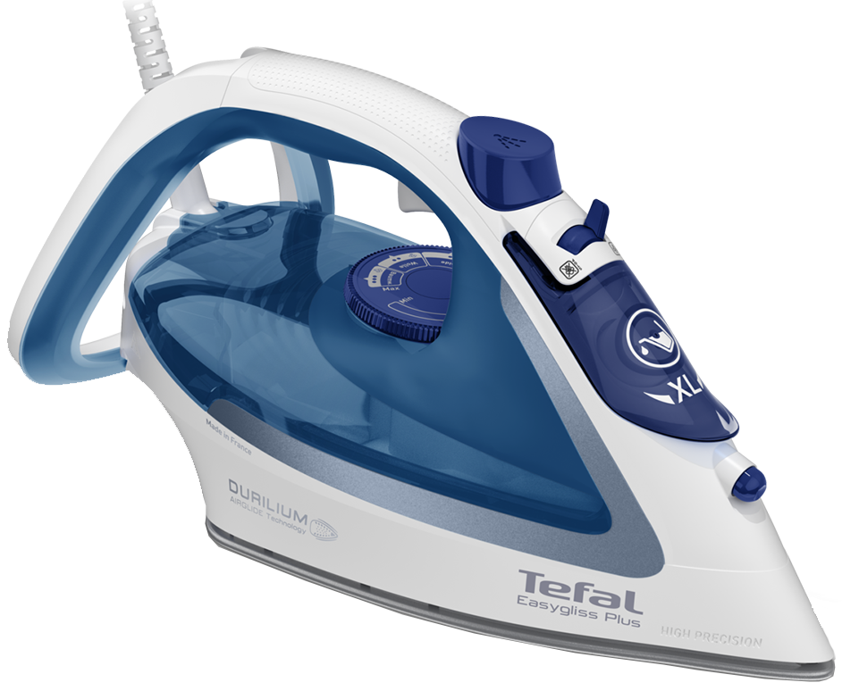 مكواة ملابس بخار تيفال ، 2700وات ، 270 ملي ، قاعدة سيراميك ، أبيض - أزرق ، FV5751E0