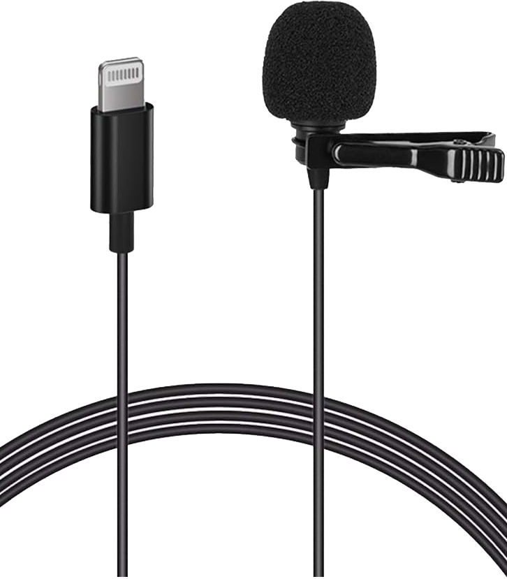 ميكروفون سلكي لافالير من كوميكا ، موصل lightning ، طول 6 متر ، أسود ، V01SP MI