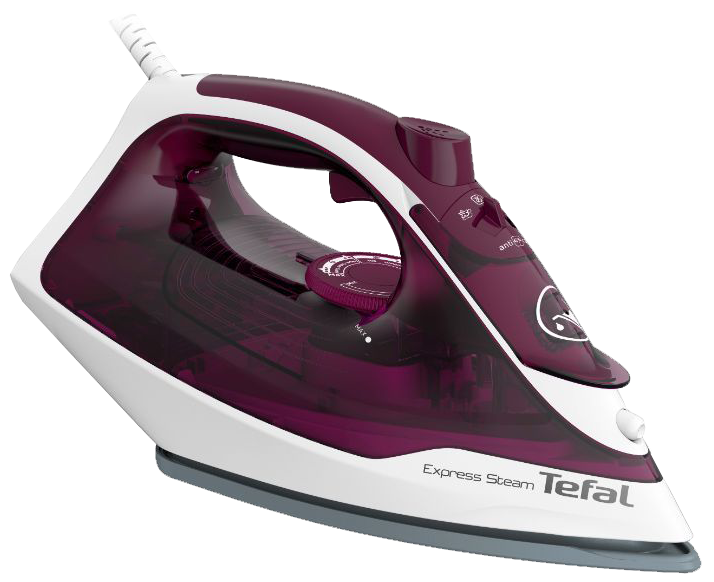 مكواة ملابس بخار تيفال اكسبريس ستيم ، 2400 وات ، 270 ملي ، قاعدة سيراميك ، بنفسجي ، FV2844E2