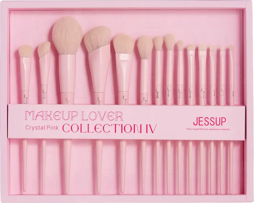 طقم فرش ميكب جيسوب كريستال بينك، 14 قطع، T495