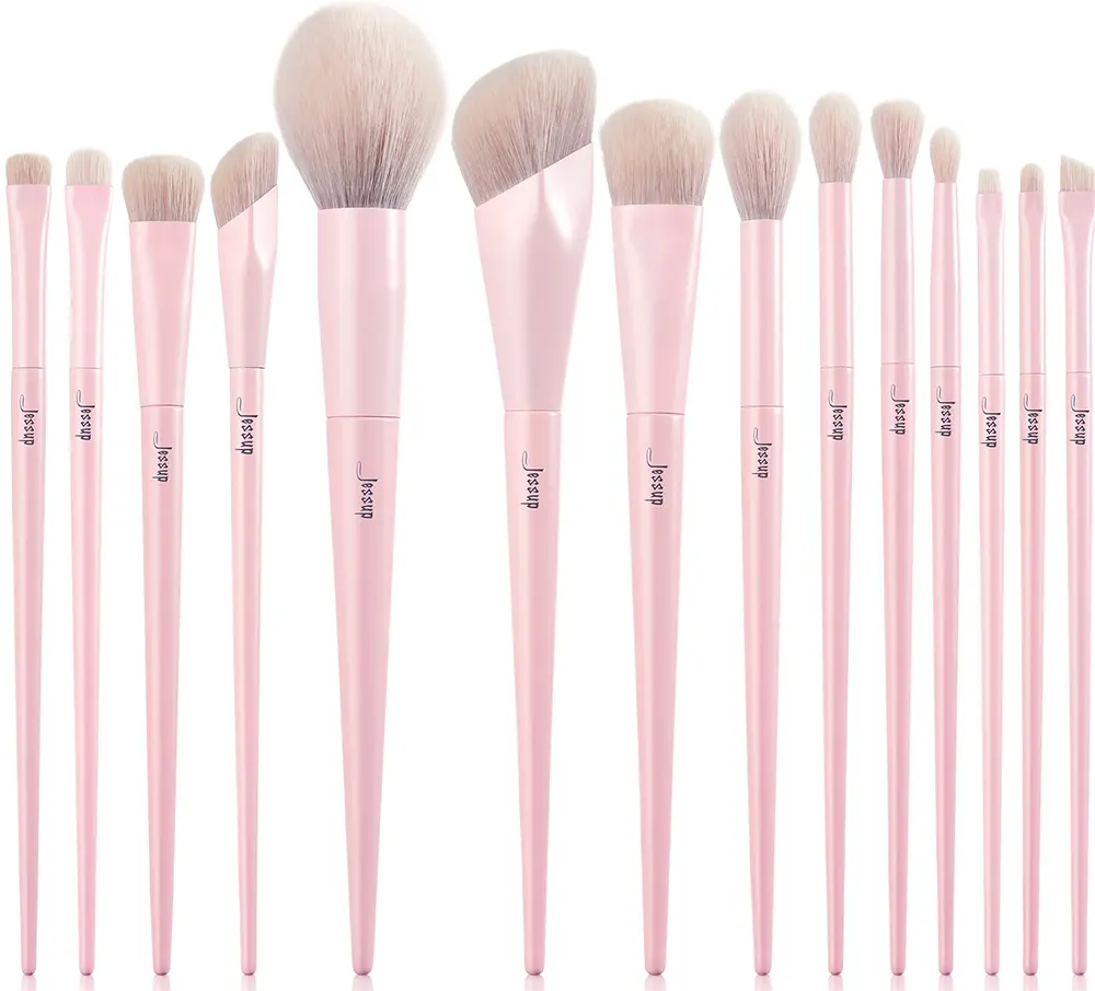 طقم فرش ميكب جيسوب كريستال بينك، 14 قطع، T495