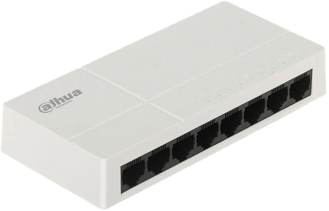 سويتش اثرنت داهوا ، 8 منافذ 10-100-1000 ميجابت في الثانية ، غير مُدار ، DH-PFS3008-8GT-L