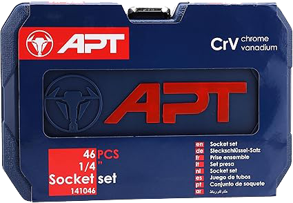 APT Screwdrivers Thread and Bit Set, 1-4", 46 Pieces, CR-V 141046 (With Aansia Warranty)