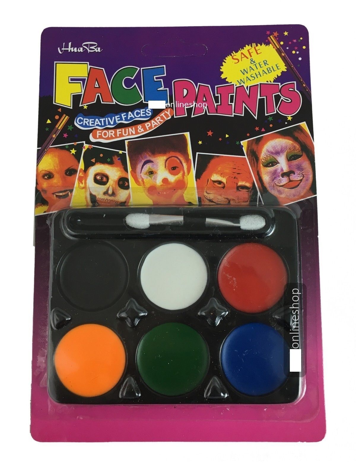 مجموعة ألوان وجه هوابا ، 6 لون، ألوان متعددة