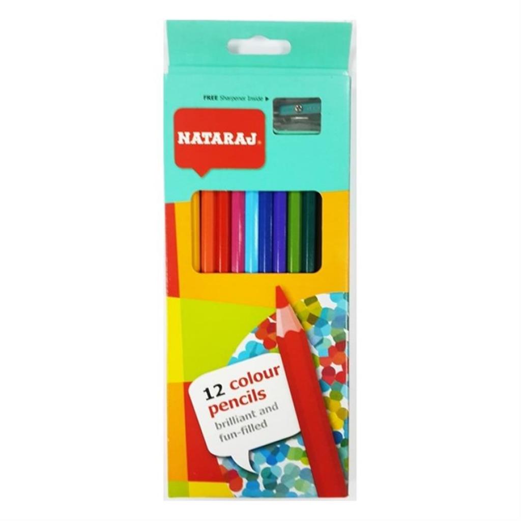 علبة ألوان  خشب  نتراچ، مجموعة 12  لون قصير، ألوان متعددة