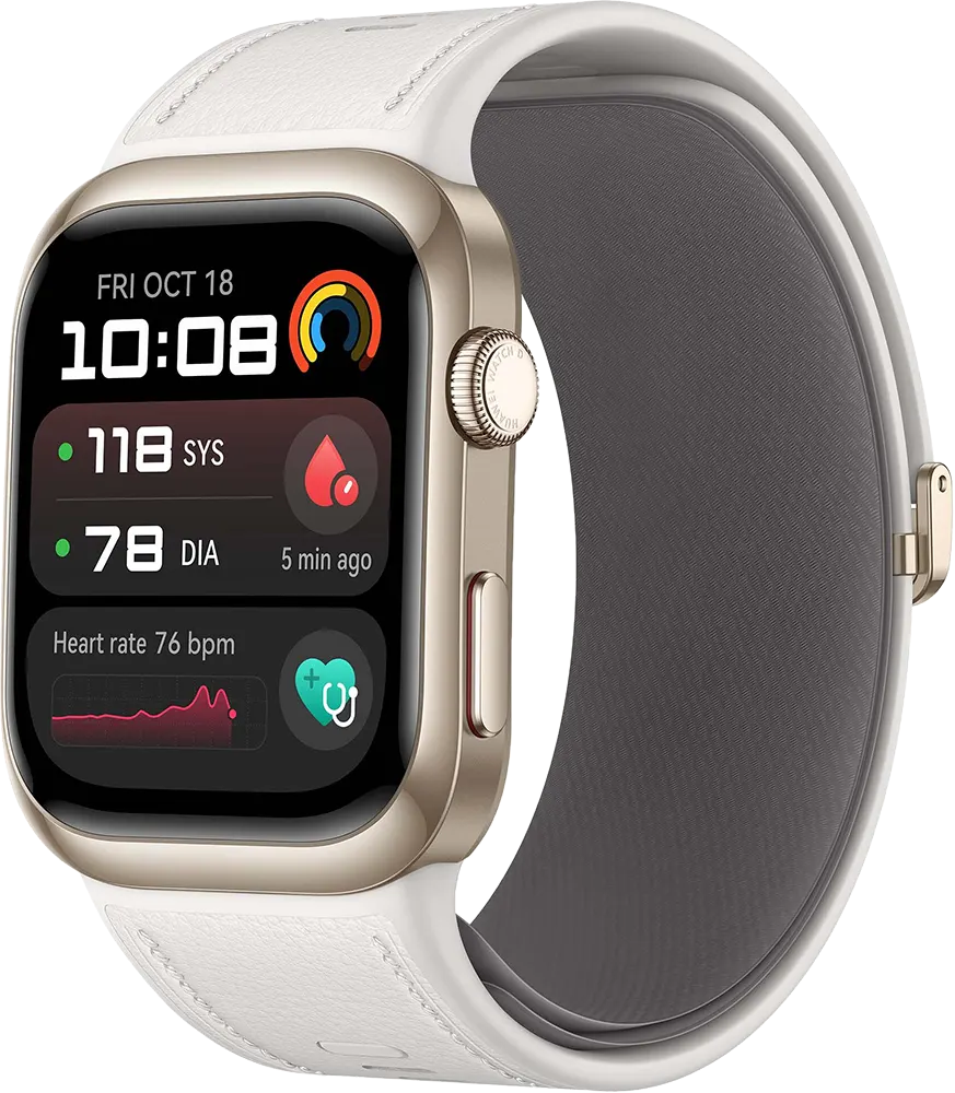 ساعة هواوي D2 الذكية ، شاشة 1.82 بوصة AMOLED ، بلوتوث ، مقاومة للماء ، سوار من المطاط الفلوري، أبيض