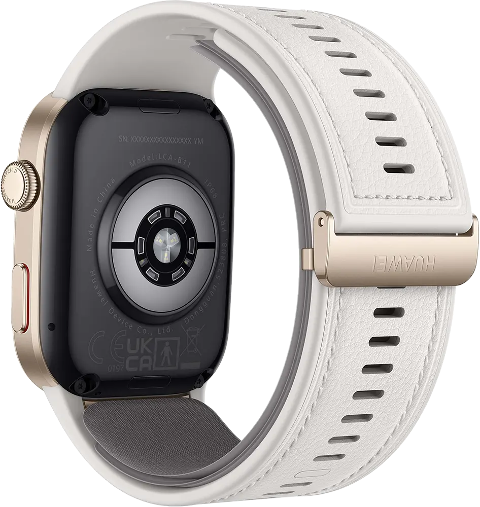 ساعة هواوي D2 الذكية ، شاشة 1.82 بوصة AMOLED ، بلوتوث ، مقاومة للماء ، سوار من المطاط الفلوري، أبيض