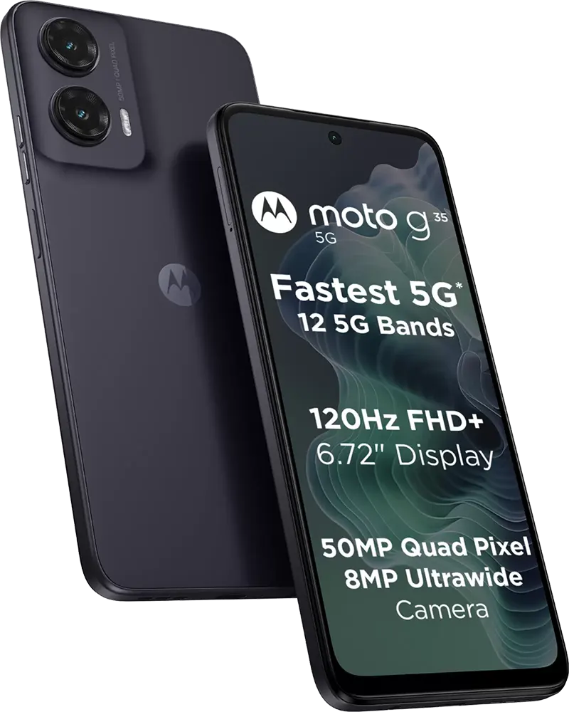 موبايل موتورولا موتو جي 35 ثنائي الشريحة ، ذاكرة 256 جيجابايت ، رامات 8 جيجابايت ، شبكة الجيل الخامس ، أسود
