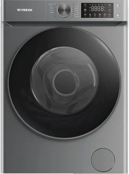 غسالة فول أتوماتيك فريش تحميل أمامي 8 كيلو، 1200 لفة، انفرتر، شاشة ديجيتال، فضي، 16426