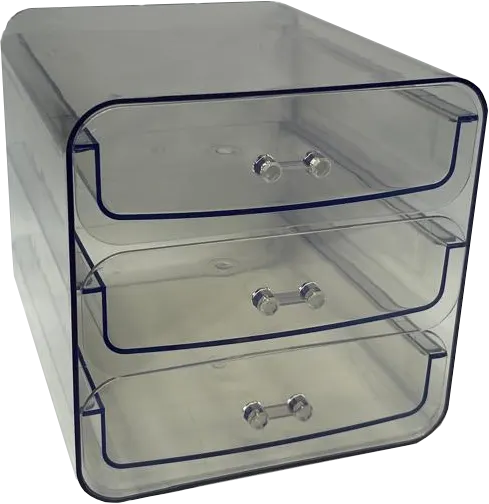 منظم مكياج أكريليك مكون من 3 ادراج، شفاف