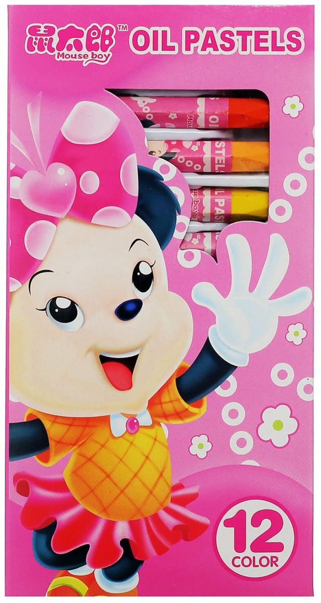 مجموعة ألوان شمع باستيل صغيرة من ماوس بوي، 12 لون، ألوان متعددة 3012.23