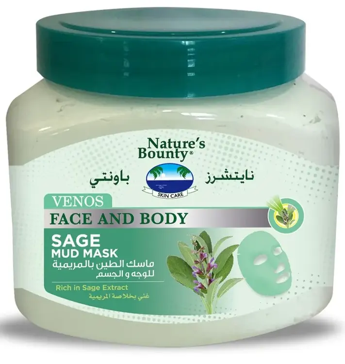 ماسك فينوس ماسك الطين بالمريمية للوجه والجسم نايتشرز باونتى، 300 مل