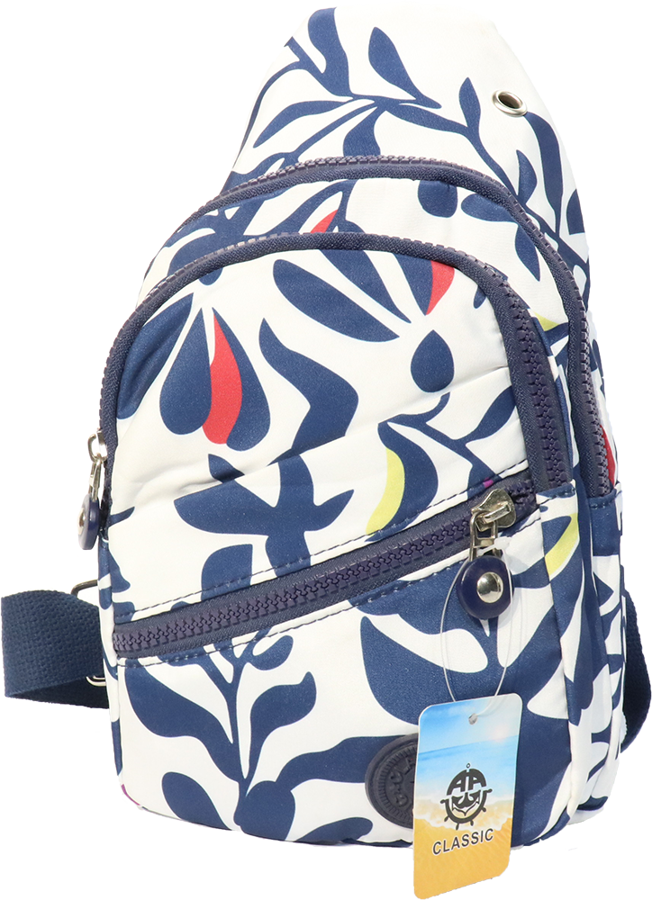 شنطة صدر كيبلنج ، مشجر ، أبيض*أزرق