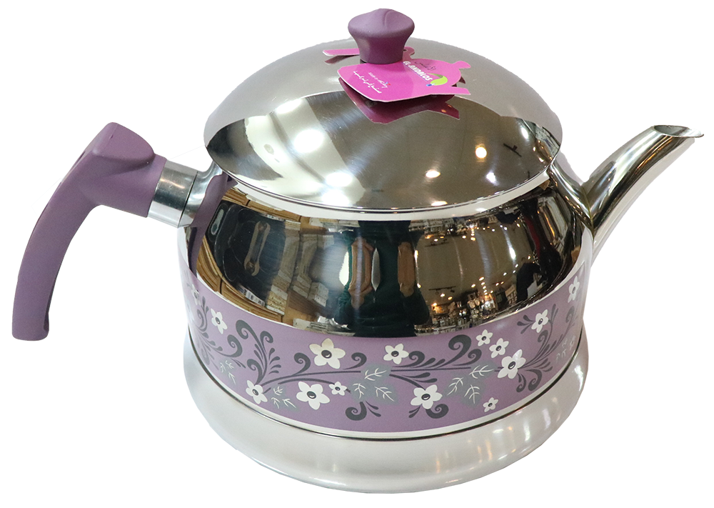 براد شاي عثمانى الاندالس ، سعة 2 لتر ، استانلس ستيل ، سيلفر - موف