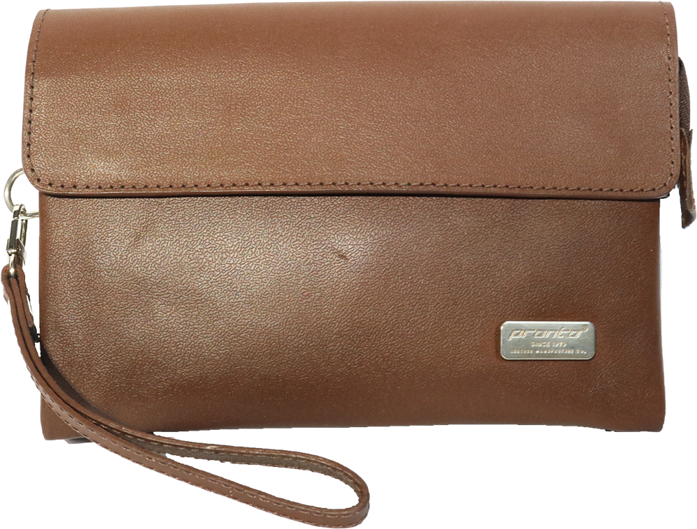 شنطة يد برونتو ، جلد ، بنى