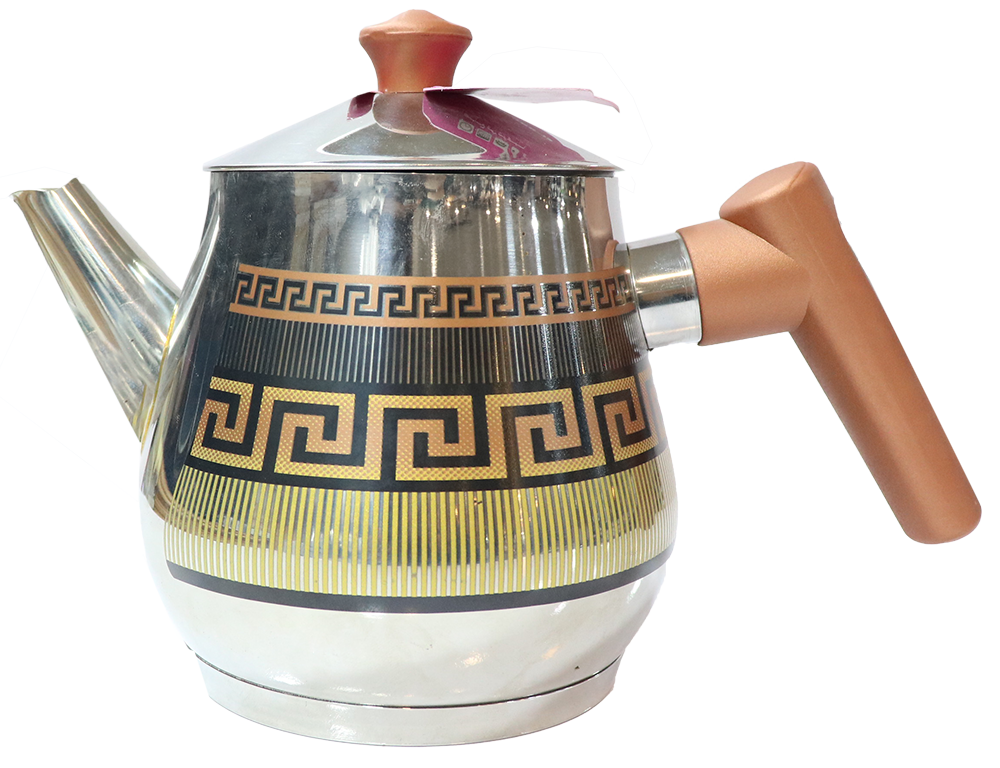 براد شاي تركي الاندالس ، سعة 1 لتر ، استانلس ستيل ، سيلفر ملون