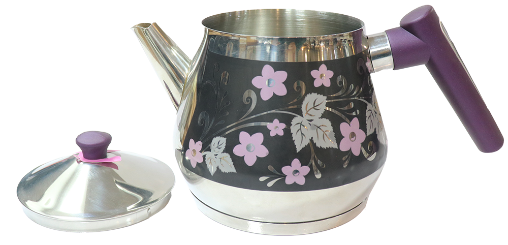 براد شاي تركي الاندالس ، سعة 1.5 لتر ، استانلس ستيل ، سيلفر ملون