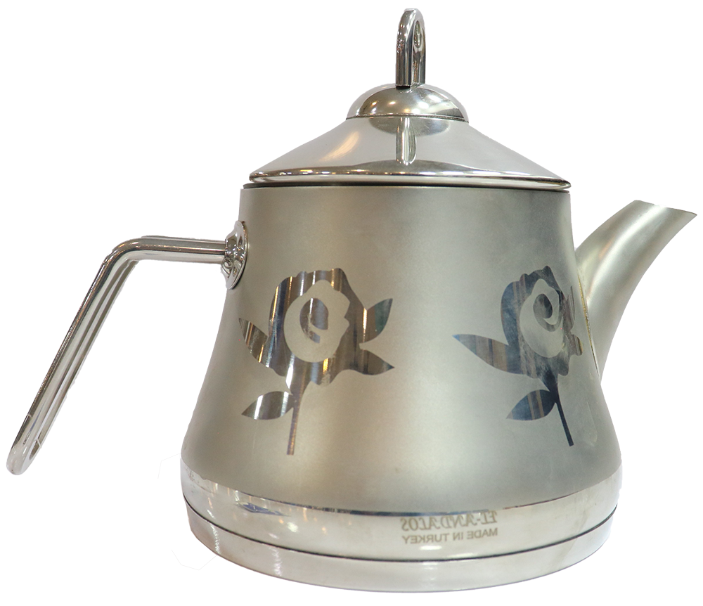 براد شاي تركي الاندالس ، سعة 1 لتر ، استانلس ستيل ، سيلفر مصنفر