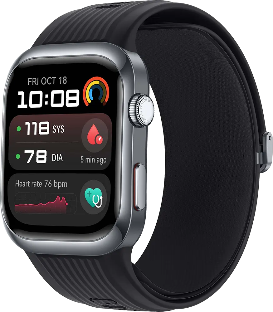 ساعة هواوي D2 الذكية ، شاشة 1.82 بوصة AMOLED ، بلوتوث ، مقاومة للماء ، سوار من المطاط الفلوري ، أسود