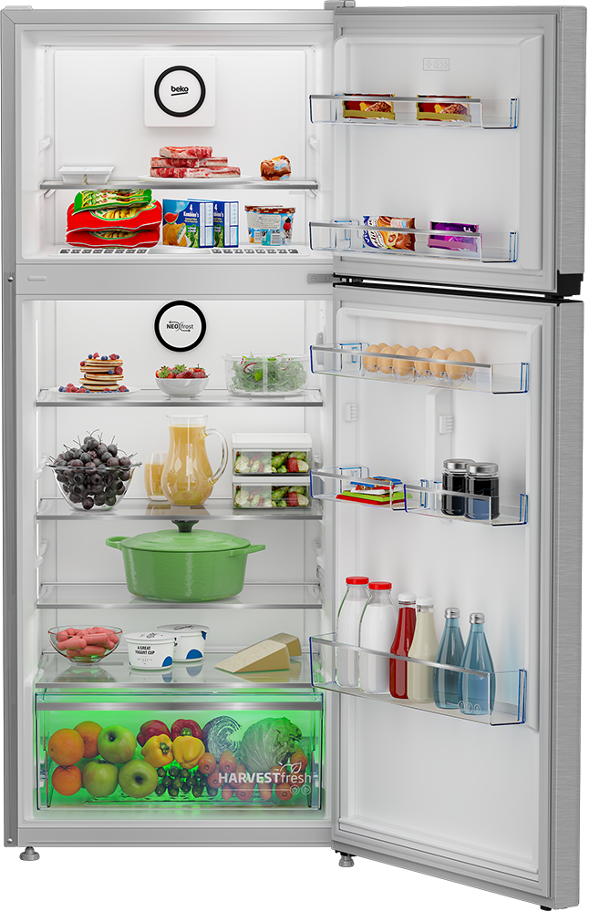 ثلاجة بيكو نوفروست ، 367 لتر ، 2 باب ، انفرتر ، فضي ، RDNE420K02DXISEG
