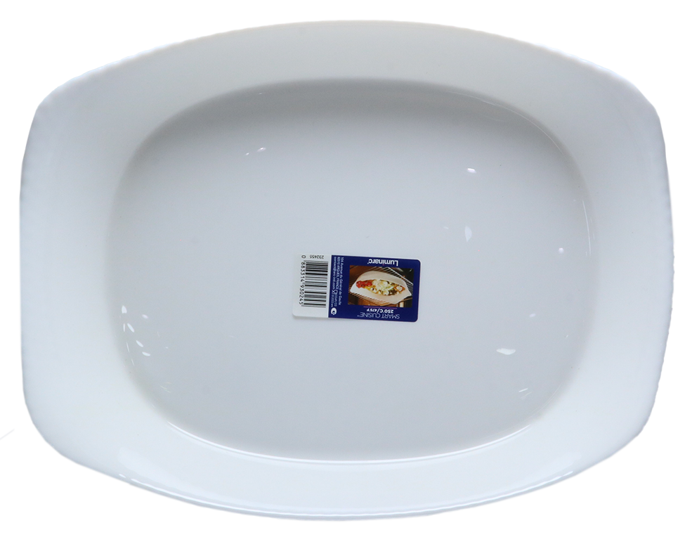 طاجن لومينارك مستطيل ويفي ، مقاس 30 * 22 سم ، أبيض ، موديل 1463