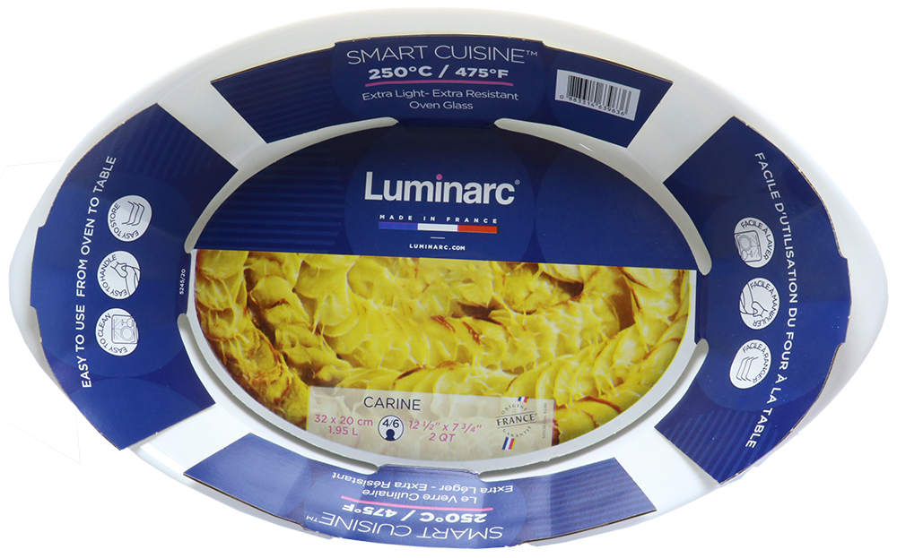 طاجن لومينارك بيضاوي كارين ، 32 * 20 سم ، أبيض ، موديل 3083