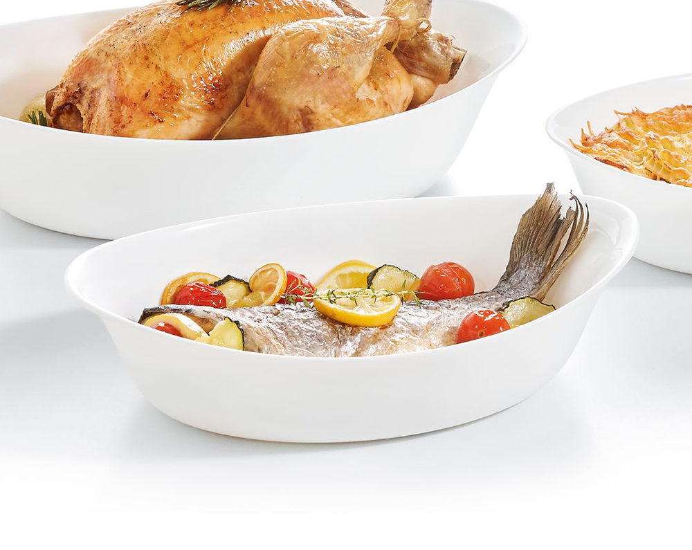 طاجن لومينارك بيضاوي كارين ، 32 * 20 سم ، أبيض ، موديل 3083