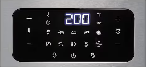 قلاية هوائية ميانتا ، 1500 وات ، 12 لتر ، شاشة ديجيتال ، فضي ، AF47734A