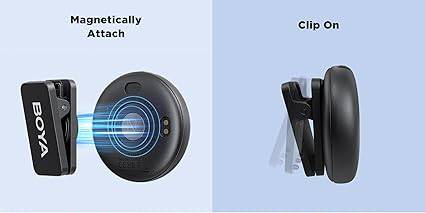 ميكروفون لاسلكي من بويا ، ثنائي القناة ، Lightning ، أسود ، OMIC-D