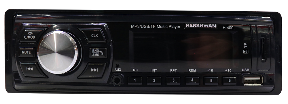 كاسيت سيارة من هيرشمان،  منفذ يو اس بي ، مدخل ايه يو اكس ، بطاقة ذاكرة ، اسود ، H-400