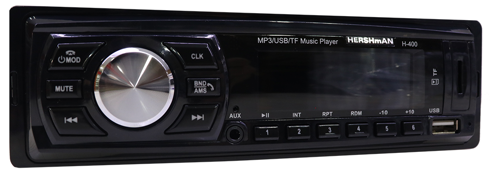 كاسيت سيارة من هيرشمان،  منفذ يو اس بي ، مدخل ايه يو اكس ، بطاقة ذاكرة ، اسود ، H-400