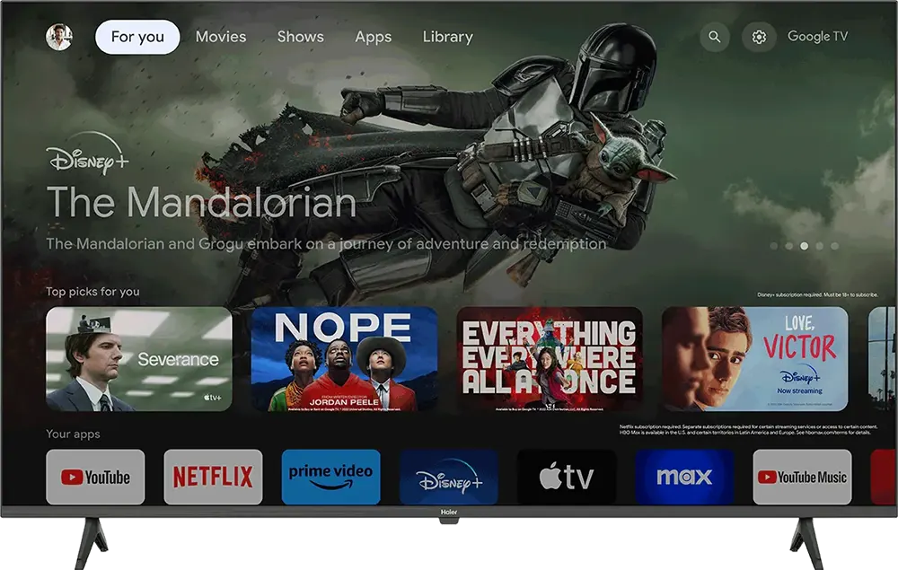 شاشة تليفزيون هاير 32 بوصة، سمارت ، واي فاي، ليد، جوجل تي في، موديل H32K80E