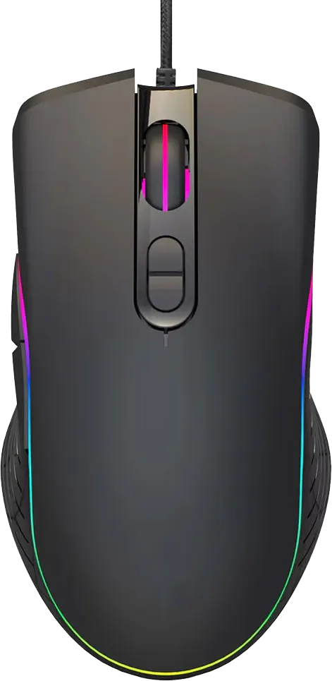 ماوس ألعاب سلكي جاما، 6400 نقطة في البوصة، USB، ضوء RGB، أسود، M-24