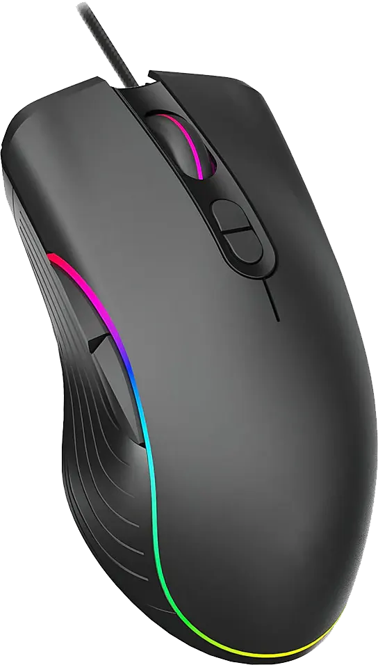 ماوس ألعاب سلكي جاما، 6400 نقطة في البوصة، USB، ضوء RGB، أسود، M-24