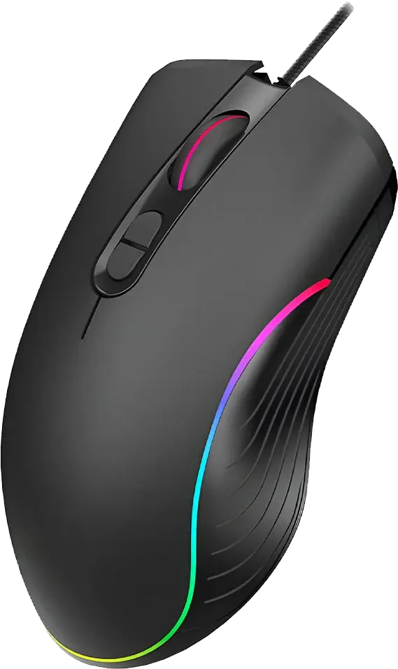 ماوس ألعاب سلكي جاما، 6400 نقطة في البوصة، USB، ضوء RGB، أسود، M-24