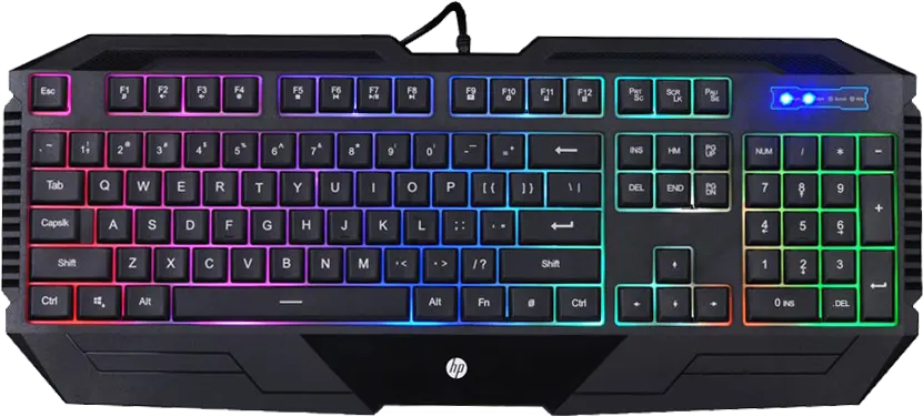 لوحة مفاتيح سلكية للالعاب اتش بي، يو اس بي، 104 مفتاح، ضوء ار جي بي، اسود، K110