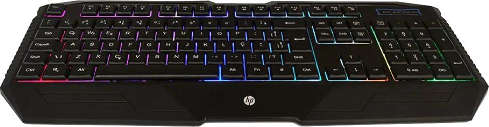 لوحة مفاتيح سلكية للالعاب اتش بي، يو اس بي، 104 مفتاح، ضوء ار جي بي، اسود، K110