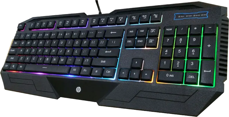 لوحة مفاتيح سلكية للالعاب اتش بي، يو اس بي، 104 مفتاح، ضوء ار جي بي، اسود، K110