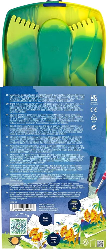 طقم الوان مائية اقراص فابر كاسيل كونكتور 12 لون، انبوبة جليتر، ألوان متعددة