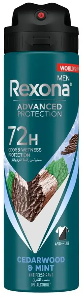 مزيل عرق  للرجال بحماية متقدمة برائحة خشب الأرز والنعناع من ريكسونا، 150 مل