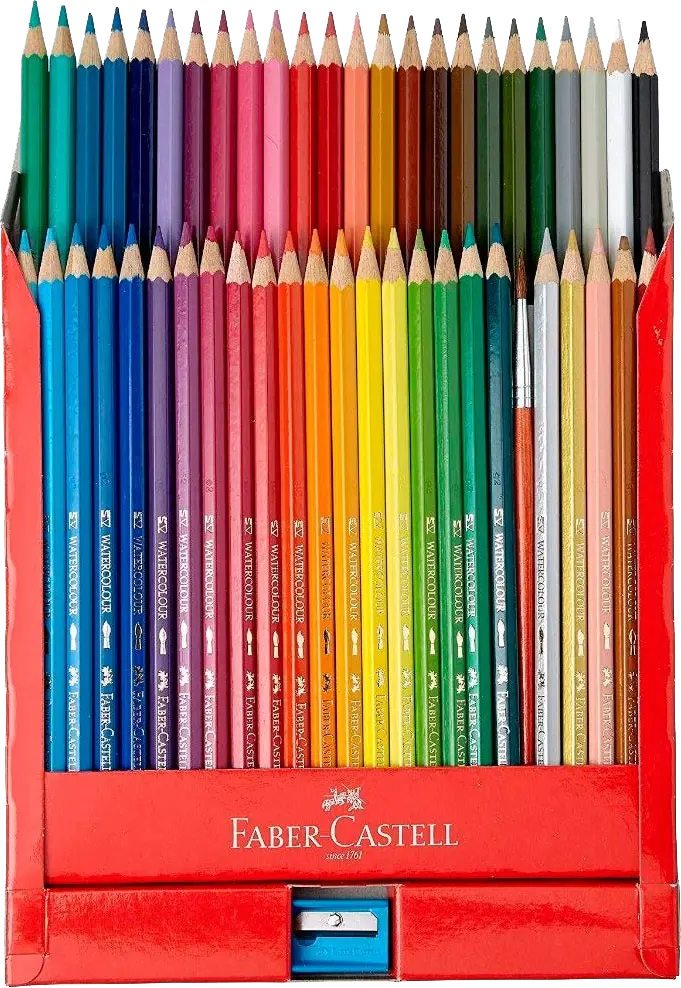 طقم اقلام الوان مائية خشب فابر كاسيل كلاسيك كلر، 48 لون ،فرشاة ، ألوان متعددة
