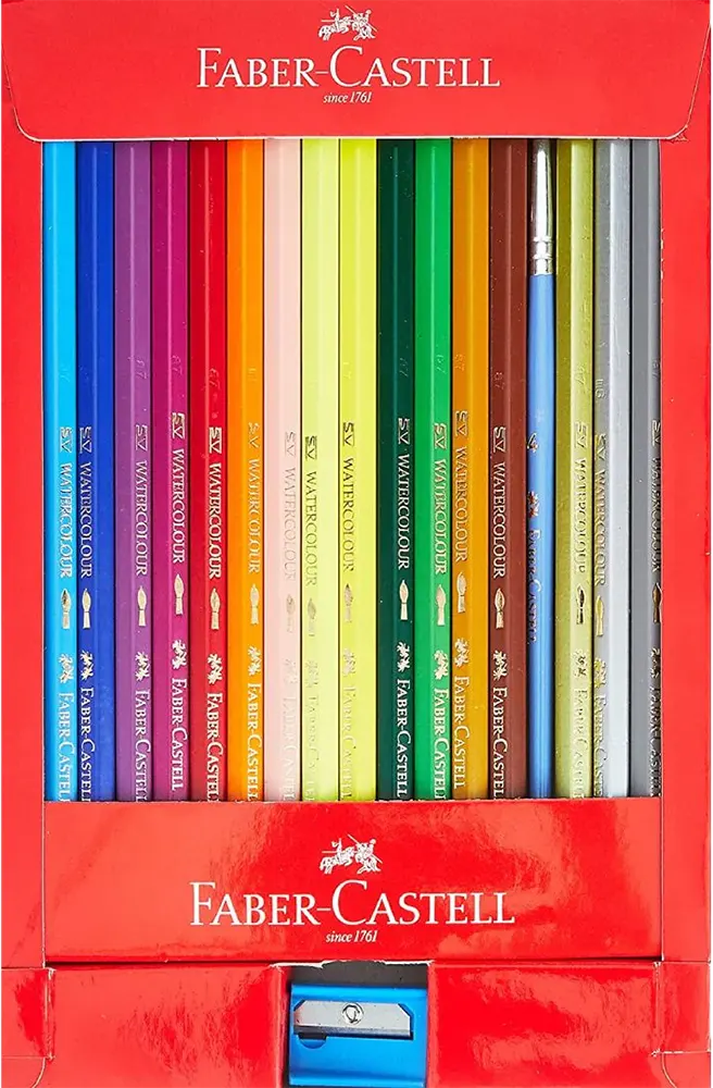 طقم اقلام الوان مائية خشب فابر كاسيل كلاسيك كلر، 36 لون ،فرشاة ، ألوان متعددة