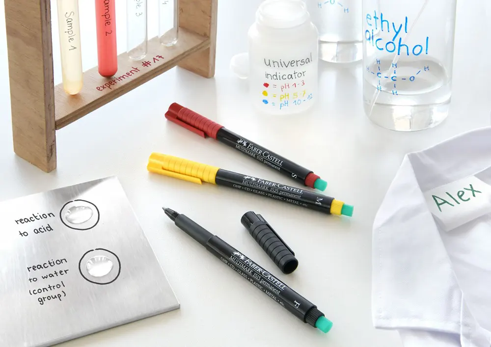 قلم ماركر ثابت مالتي مارك بسن اس من فابر كاستل F، 0.6 ملي، حبر ثابت، اخضر