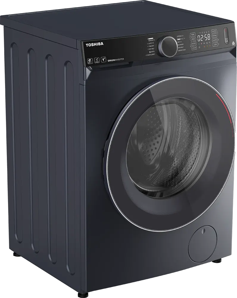غسالة ملابس فول اوتوماتيك توشيبا تحميل أمامي 9 كيلو، بمجفف 6 كيلو، 1400 لفة، شاشة رقمية، واي فاي، انفرتر، رمادى، TWD-BM100GF4EG(MK)