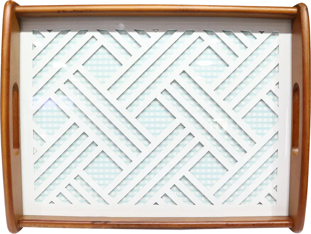 طقم صواني تقديم خشب ليزر الاندالس، 2 قطعة، ألوان متعددة