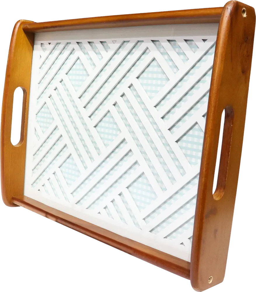 طقم صواني تقديم خشب ليزر الاندالس، 2 قطعة، ألوان متعددة