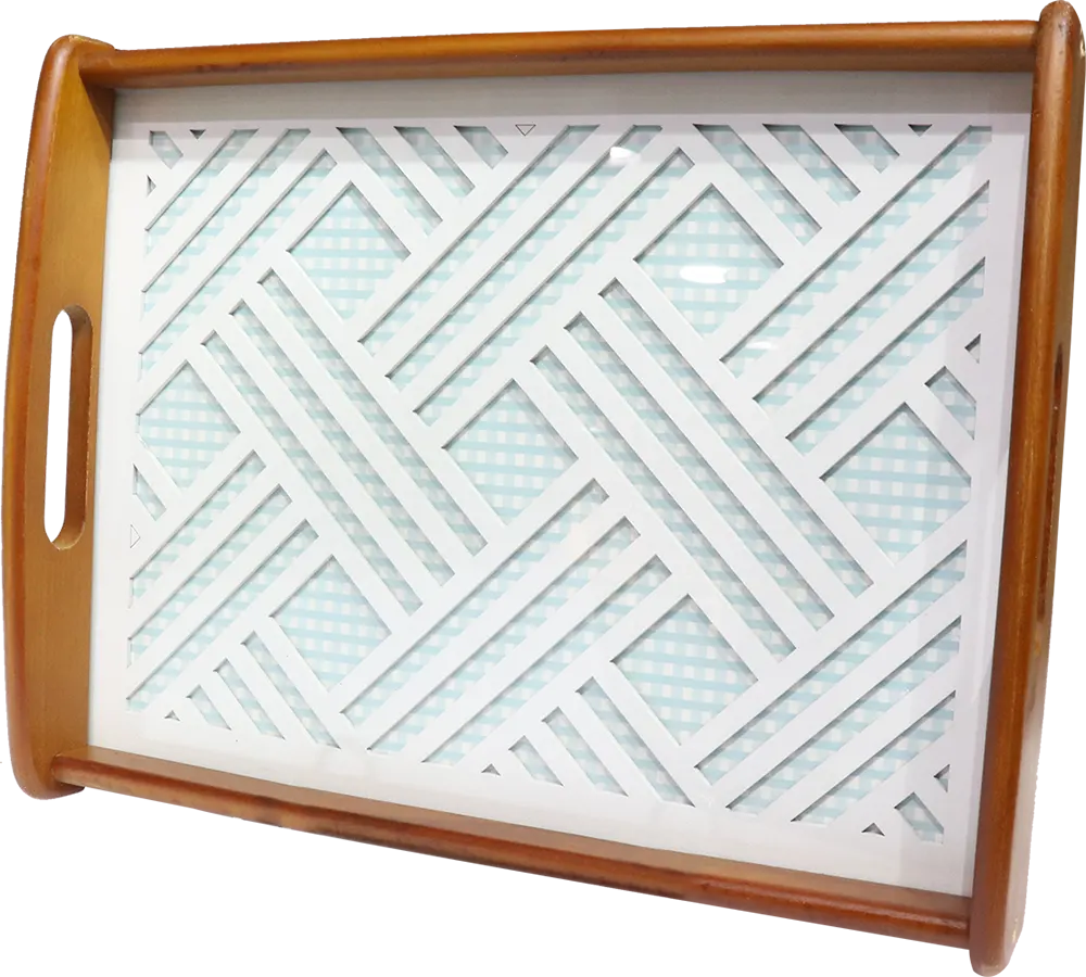 طقم صواني تقديم خشب ليزر الاندالس، 2 قطعة، ألوان متعددة