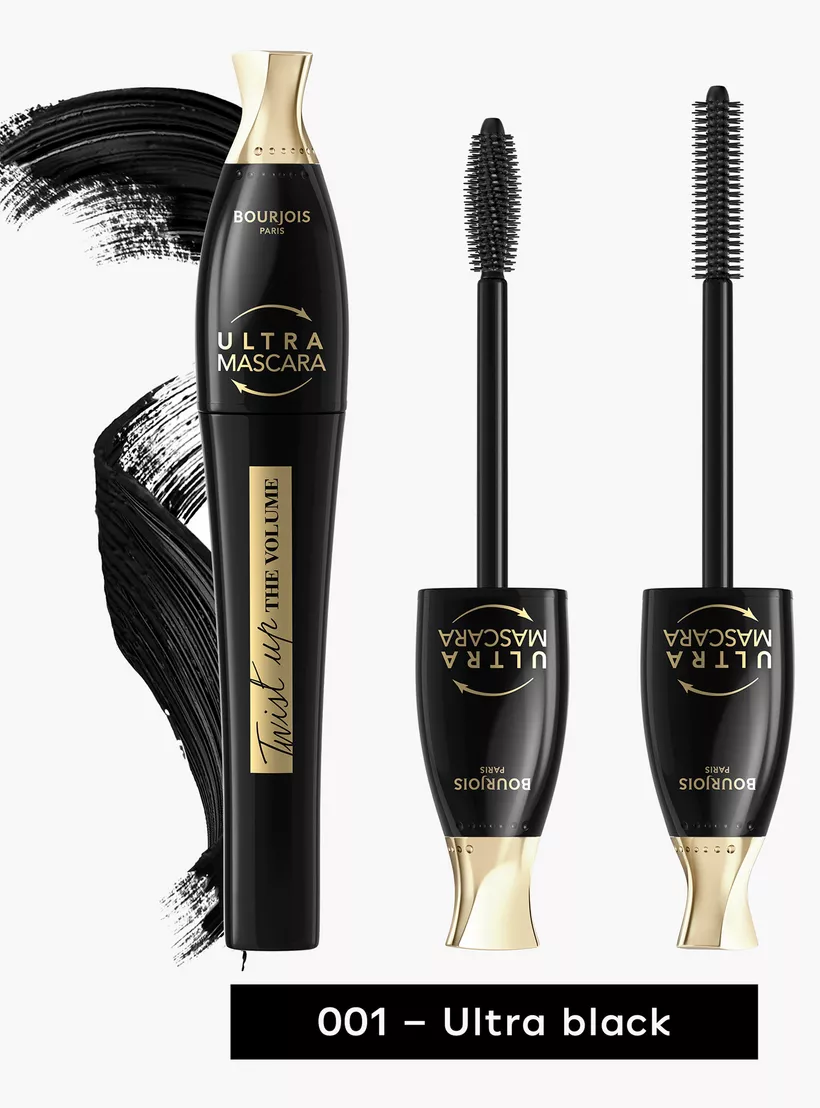 مجموعة العيون ماسكارا تويست اب ذا فوليوم و كحل كاجال من بورجوا، الترا بلاك 001