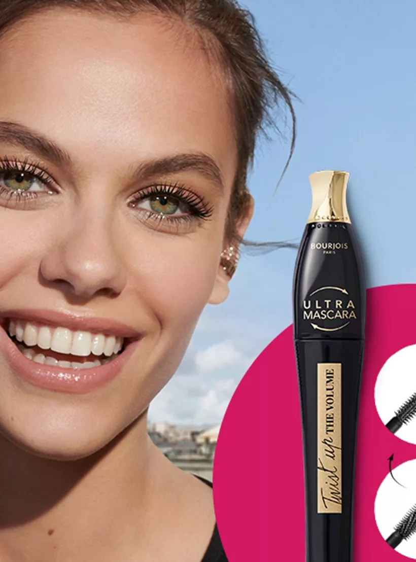 مجموعة العيون ماسكارا تويست اب ذا فوليوم و كحل كاجال من بورجوا، الترا بلاك 001